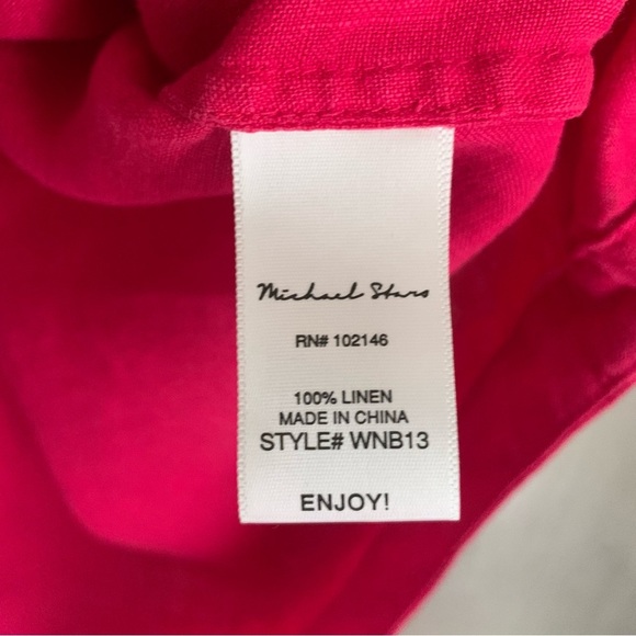 Michael Stars Pink Linen Button-Up Shirt - Picture 4 of 7